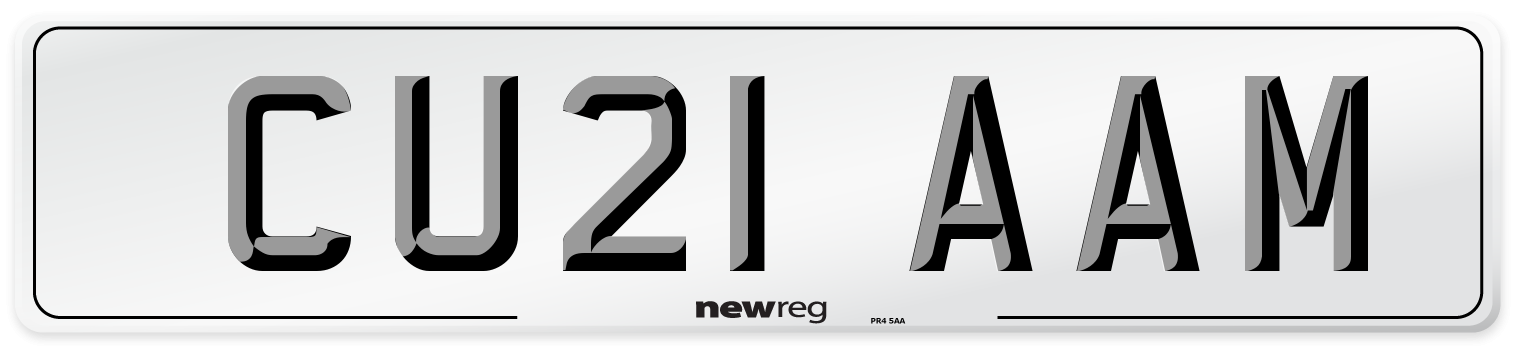 CU21 AAM Number Plate from New Reg